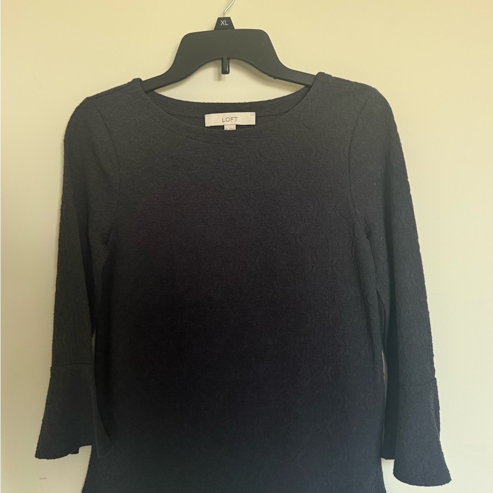 LOFT Black Textured Blouse